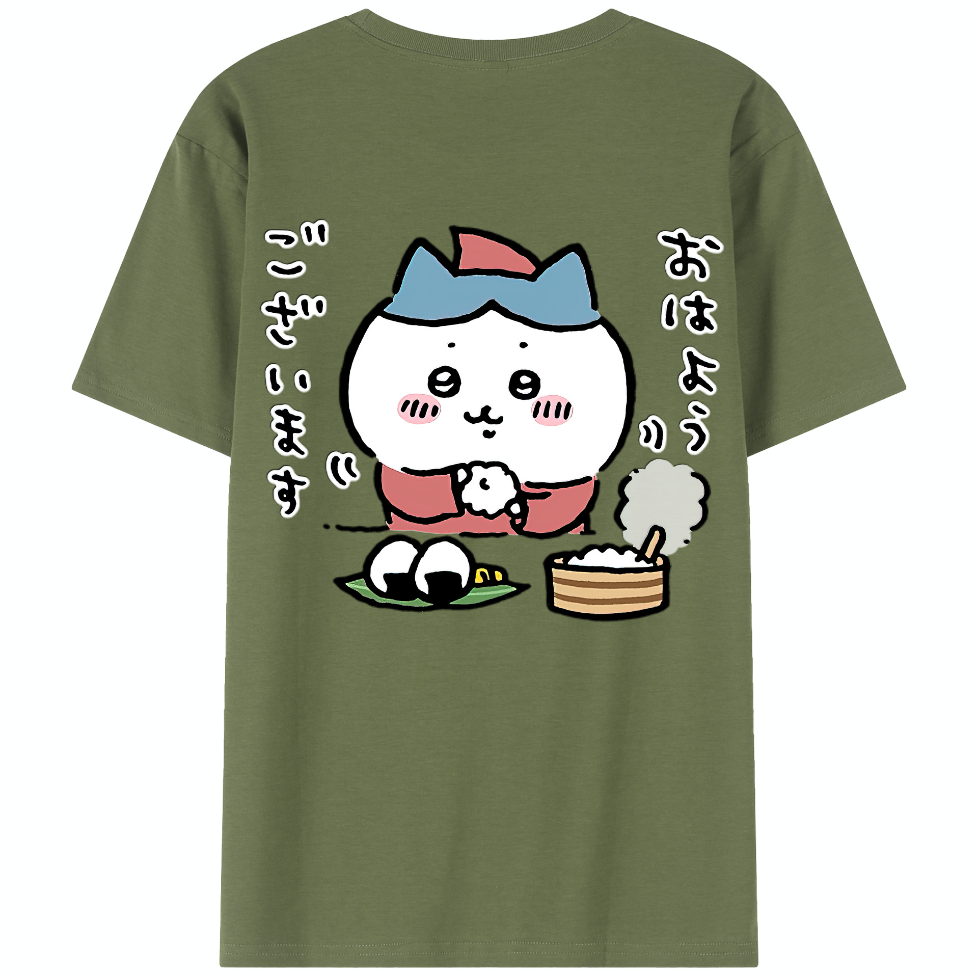 （画像用） ちいかわ ハチワレ Chii-kawa hachiware 綿100％半袖Tシャツ（背面プリント）